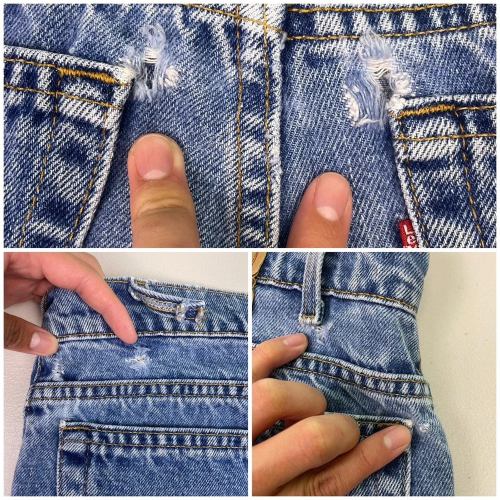 90s Levi's 550 (36x30) Mens Jeans Relaxed Fit Tapered Distressed 550-4891 USA - Picture 8 of 10